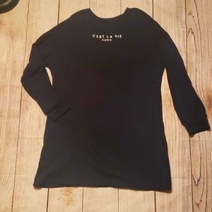 Navy Blue Sweatshirt Dress